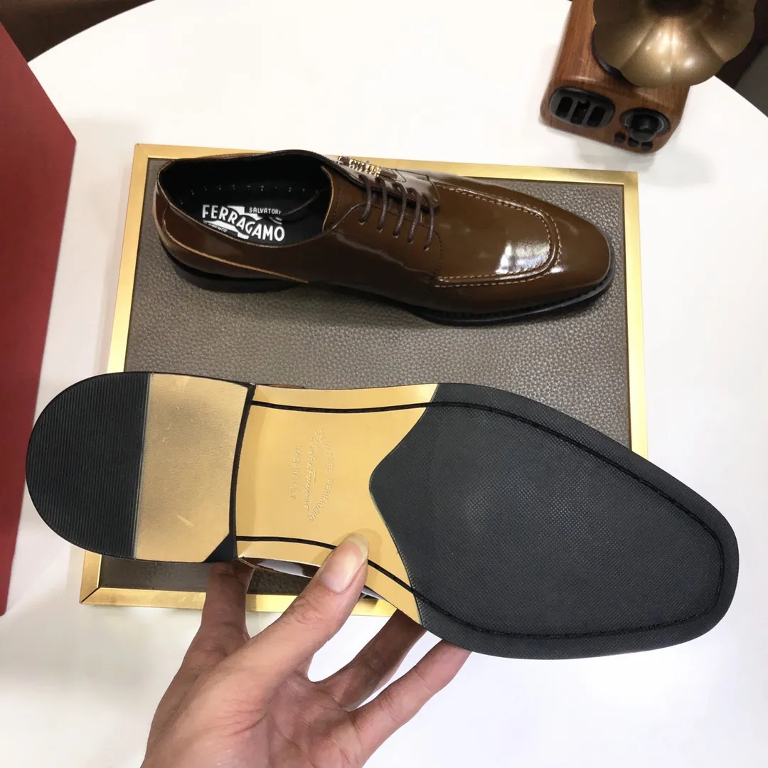 Men's shoes 💰480💰[Ferragamo/Ferragamo] The latest model in the counter, original imported cowhide fabric + sheepskin lining + original luxury metal buckle + original combination outsole, no pressure in comparison 38--44 (custom-made for 45, non-refundable)